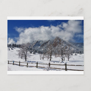 大きい石コロラドフラティロンス雪景色 ポストカード