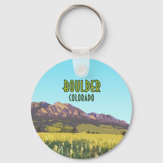 大きい石コロラドフラティロンズマウンテンズヴィンテージ キーホルダー (正面)