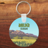 大きい石コロラドフラティロンズマウンテンズヴィンテージ キーホルダー (正面)