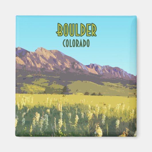 大きい石コロラドフラティロンズマウンテンズヴィンテージ マグネット (正面)