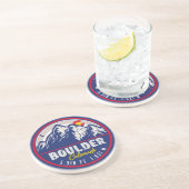 大きい石コロラドレトロサンセットマウンテンお土産 コースター (側面)