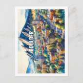 大きい石コロラド有名な旅行プレースウォータカラー ポストカード (正面)