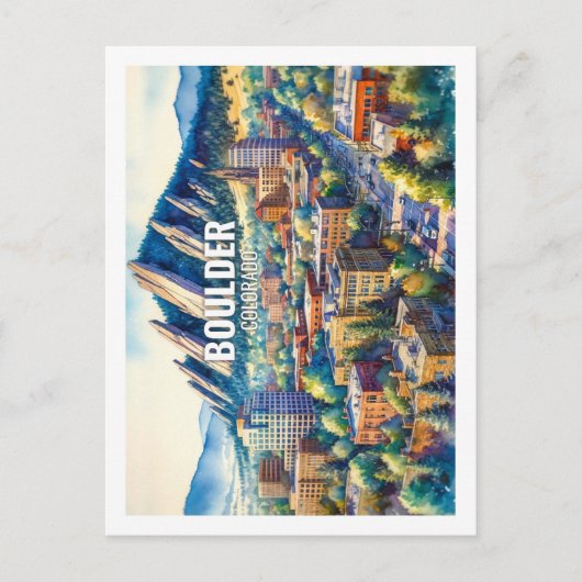 大きい石コロラド有名な旅行プレースウォータカラー ポストカード (正面)