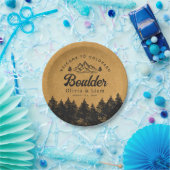 大きい石コロラド結婚州ミニマリスト歓迎 ペーパープレート (パーティー)