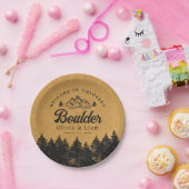 大きい石コロラド結婚州ミニマリスト歓迎 ペーパープレート (パーティー)