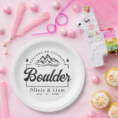 大きい石コロラド結婚州ミニマリスト歓迎 ペーパープレート (パーティー)