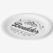 大きい石コロラド結婚州ミニマリスト歓迎 ペーパープレート (アングル)