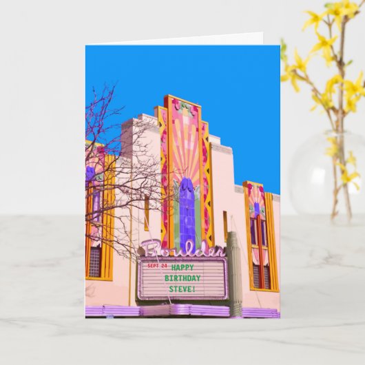 大きい石シアターのカスタマイズ可能マーケティング カード (黄色い花)