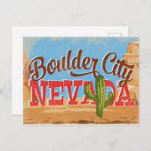 大きい石シティネバダマンガートデザートヴィンテージトラベル ポストカード (正面/裏面)