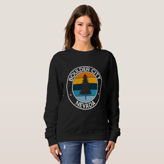 大きい石シティネバダNV USAシティプライドレトロサンセット スウェットシャツ (正面フル)