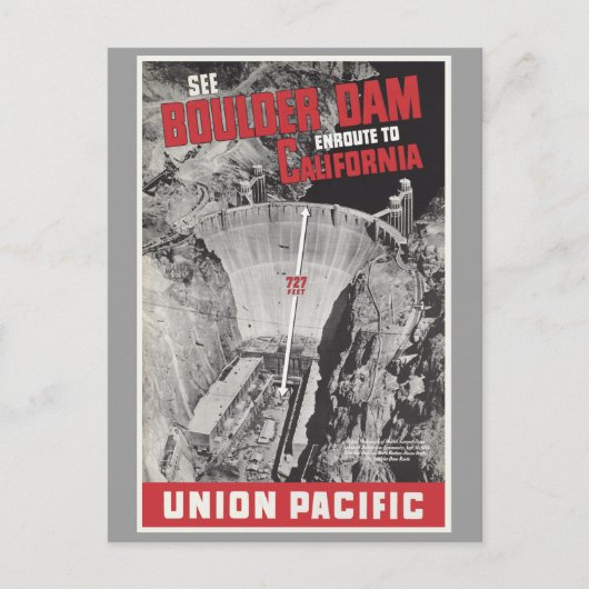 大きい石ダム、フーバーダム(アメリカ) ポストカード (正面)