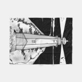 大きい石バンクライトハウス フリースブランケット (正面(横))