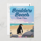 大きい石ビーチ南アフリカの漫画旅行業者 ポストカード (正面/裏面)