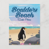 大きい石ビーチ南アフリカの漫画旅行業者 ポストカード (正面)