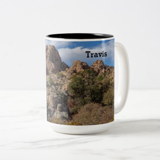 大きい石ランドスケーププレスコットアリゾナハイカントリー ツートーンマグカップ (正面右)