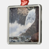 大きい石渓谷の大きい石の滝、コロラド州の眺め メタルオーナメント (左)