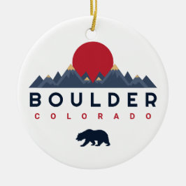 大きい石，コロラド州ヴィンテージ – 山土産 セラミックオーナメント