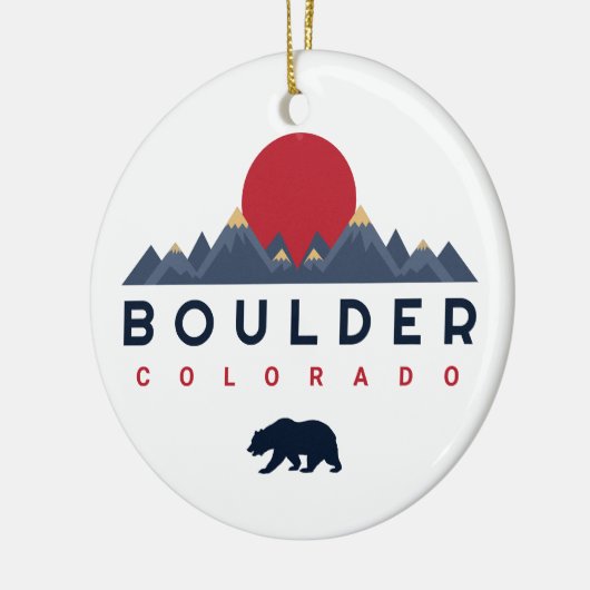 大きい石,コロラド州ヴィンテージ – 山土産 セラミックオーナメント (左)