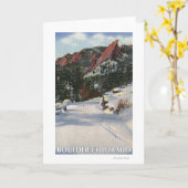 大きい石、コロラド州 – 冬のフラティロン カード (黄色い花)