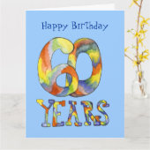 大きい第60バースデー・カード カード (黄色い花)