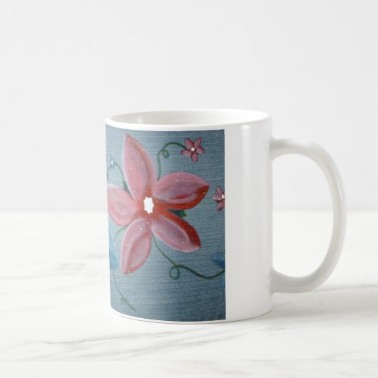 大きい紫系統の花 コーヒーマグカップ (右)
