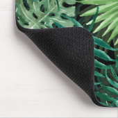 大きい緑のシダやしおよびMonsteraの熱帯植物 マウスパッド (コーナー)