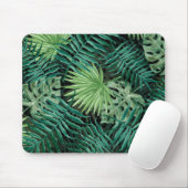 大きい緑のシダやしおよびMonsteraの熱帯植物 マウスパッド (マウス)