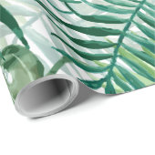 大きい緑のシダやしおよびMonsteraの熱帯植物 ラッピングペーパー (ロールコーナー)