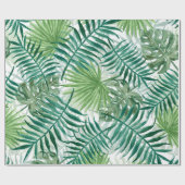 大きい緑のシダやしおよびMonsteraの熱帯植物 ラッピングペーパー (フラット)