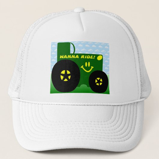 大きい緑のトラクターの帽子 キャップ (正面)