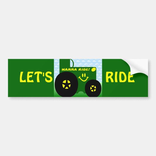 大きい緑のトラクター バンパーステッカー (正面)