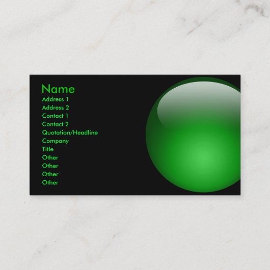 大きい緑の大理石カード 名刺 (正面)