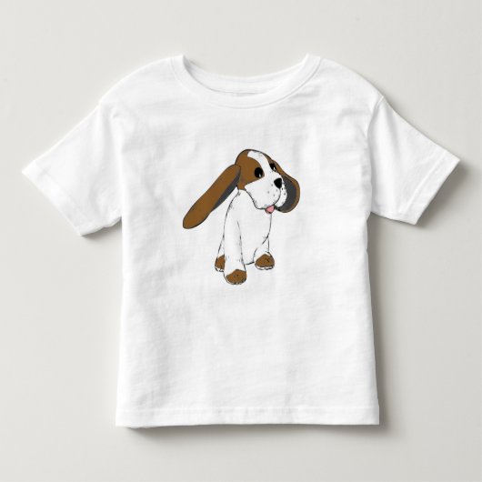 大きい耳付つきのバセット犬犬 トドラーTシャツ (正面)