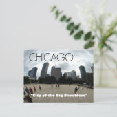 "大きい肩"シカゴ--Sandburgテーマの郵便はがき ポストカード (スタンド正面)