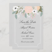 大きい花柄-日付を救って下さい セーブザデート (正面/裏面)