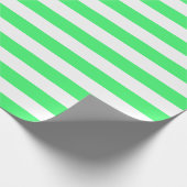 大きい薄緑および白のストライプの包装紙 ラッピングペーパー (角)