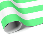 大きい薄緑および白のストライプの包装紙 ラッピングペーパー (ロールコーナー)