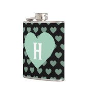 大きい薄緑のハート及び黒い背景 フラスク (左)