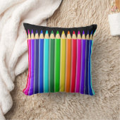 大きい虹によって着色されるクレヨン(鉛筆)のデザイン クッション (ブランケット)