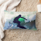 大きい衝突の波のサーファー ランバークッション (ブランケット)