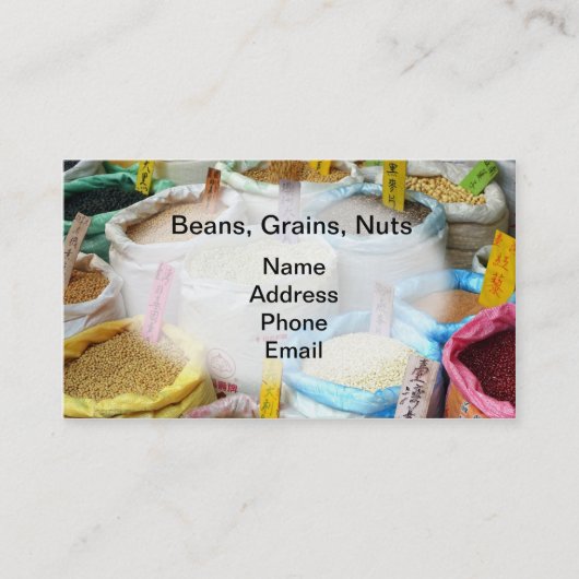 大きい袋の販売のための豆、穀物およびナット 名刺 (正面)