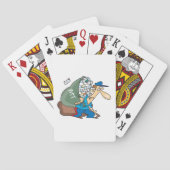 大きい袋を運んでいる郵便配達員 トランプ (裏面)