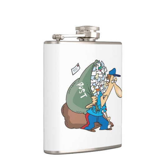 大きい袋を運んでいる郵便配達員 フラスク (右)