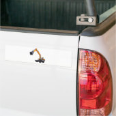 大きい袋詰め作業者の掘削機 バンパーステッカー (トラック上)