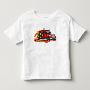 大きい装備のトラック トドラーTシャツ