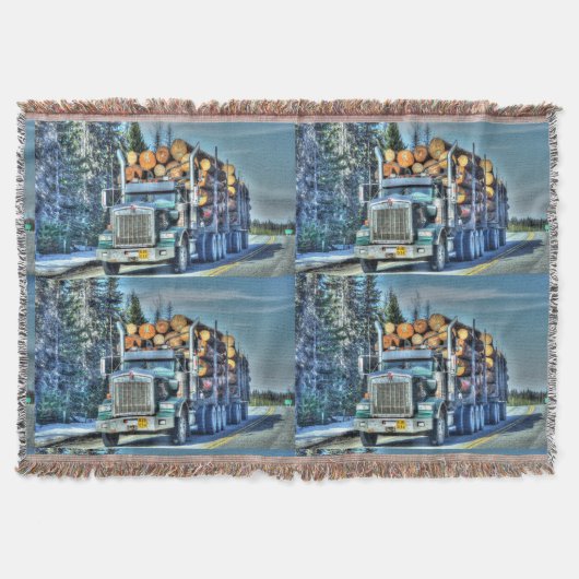 大きい装備の芸術のデザインを運転する記録のトラックのハイウェー スローブランケット (正面)