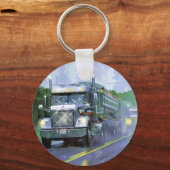 大きい装備の貨物トラックの恋人の芸術 キーホルダー (正面)