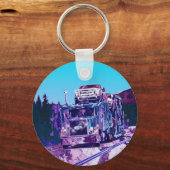 大きい装備の貨物トラックの恋人の芸術 キーホルダー (正面)