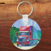 大きい装備の貨物トラックの恋人の芸術 キーホルダー (正面)
