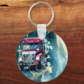大きい装備の貨物トラックの恋人の芸術 キーホルダー (正面)